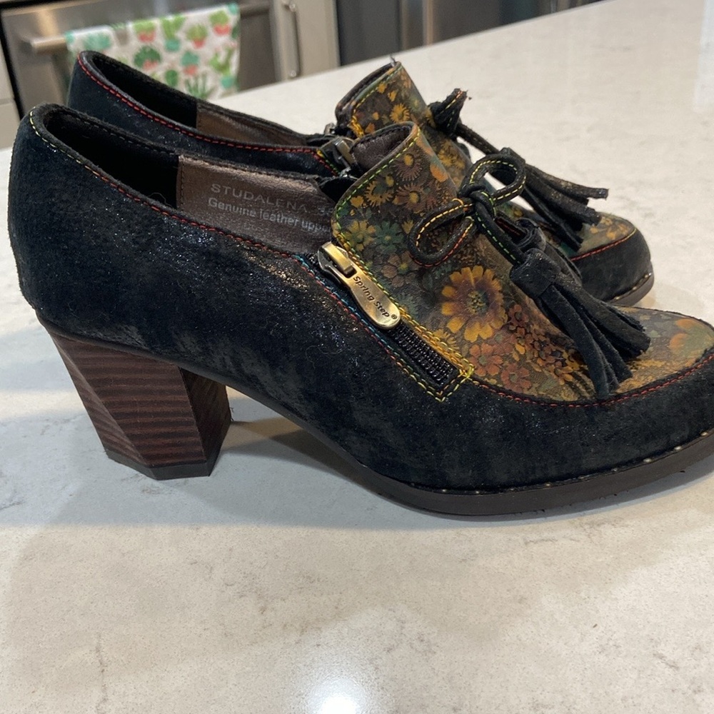 L” Artiste Studalena Womens Leather Black Shoes size 7.5/8 - Picture 5 of 9